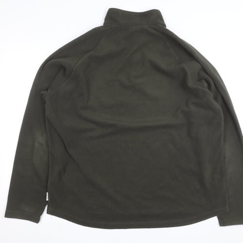 Quechua Men’s Green 2XL Fleece 1/4 Zip Pullover Sweatshirt