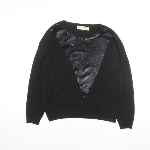 Tom Tailor Denim Women's Black Sequin Knit Jumper Size S