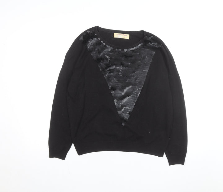 Tom Tailor Denim Women's Black Sequin Knit Jumper Size S