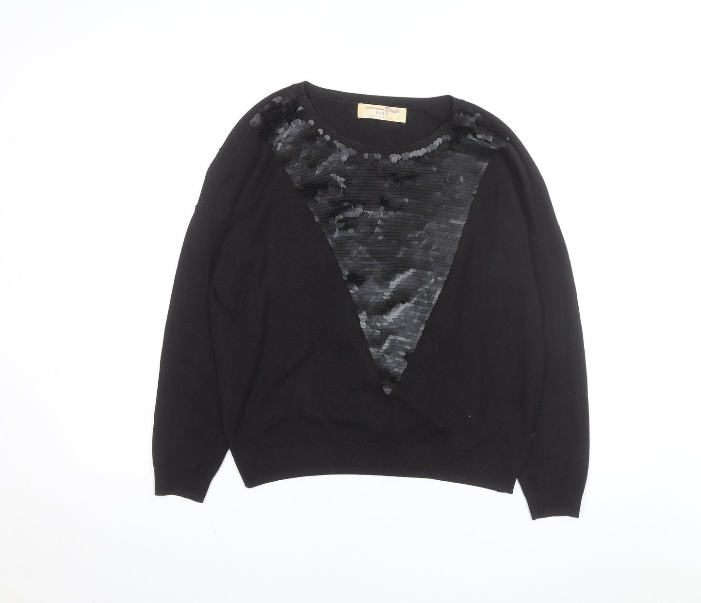 Tom Tailor Denim Women's Black Sequin Knit Jumper Size S