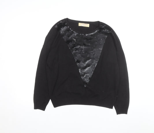Tom Tailor Denim Women's Black Sequin Knit Jumper Size S