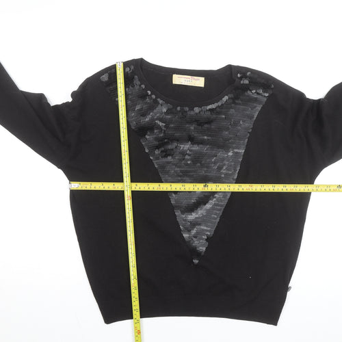 Tom Tailor Denim Women's Black Sequin Knit Jumper Size S