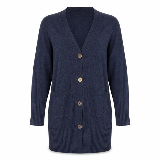 Front view of Marks & Spencer Women’s Blue Knit Jumper Dress, size L
