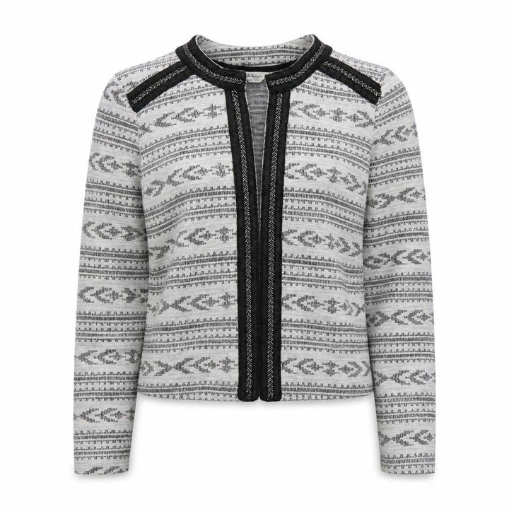 Miss Selfridge Women Grey Beaded Knit Cardigan Size 8
