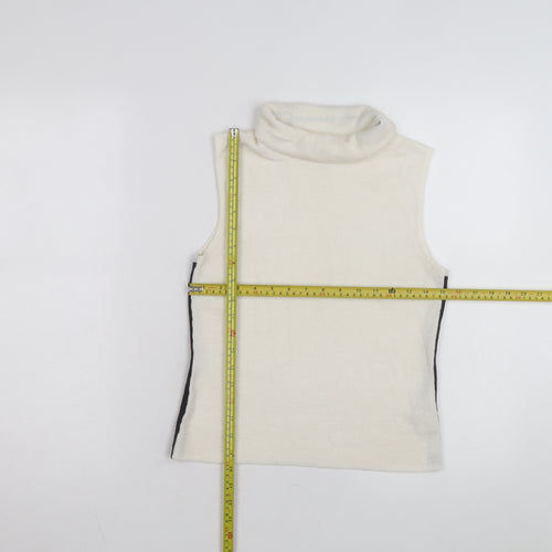 Cleo Petites Womens Ivory Sleeveless Roll Neck Knit Jumper S