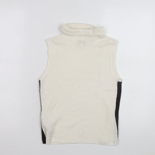 Cleo Petites Womens Ivory Sleeveless Roll Neck Knit Jumper S