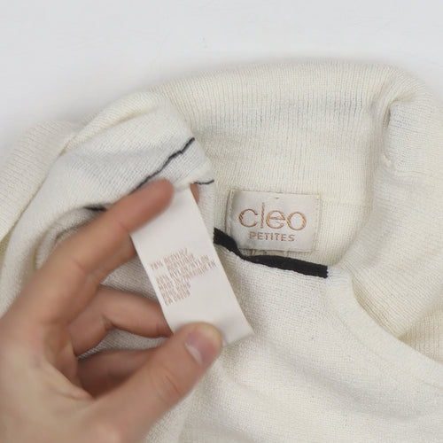 Cleo Petites Womens Ivory Sleeveless Roll Neck Knit Jumper S