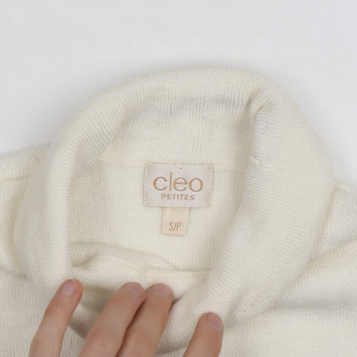 Cleo Petites Womens Ivory Sleeveless Roll Neck Knit Jumper S