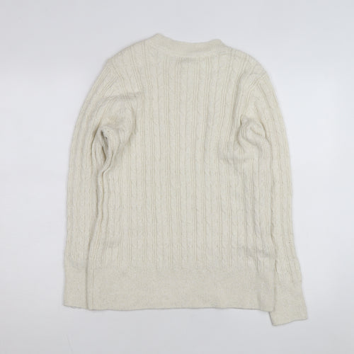 Charter Club Womens Ivory Cable-Knit Pullover Jumper L