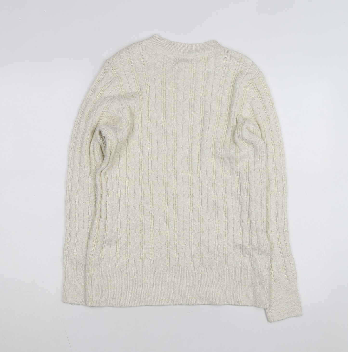 Charter Club Womens Ivory Cable-Knit Pullover Jumper L
