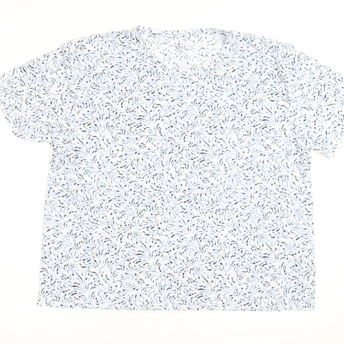 Marks and Spencer Women Blue Floral Short Sleeve Cotton T-Shirt Size 18