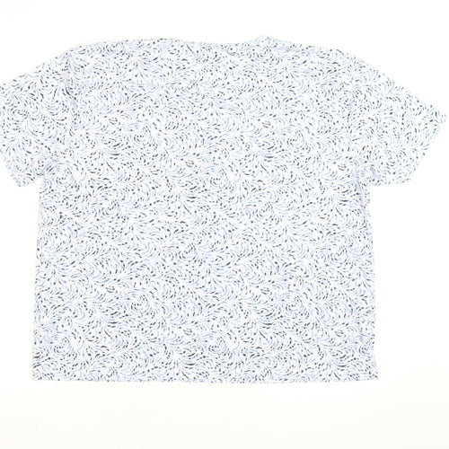 Marks and Spencer Women Blue Floral Short Sleeve Cotton T-Shirt Size 18