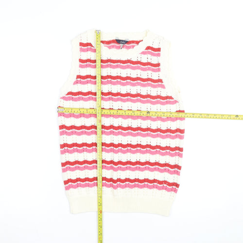 Joules Womens Multicoloured Striped Sleeveless Knit Vest Size 12
