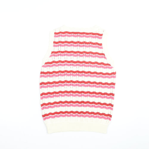 Joules Womens Multicoloured Striped Sleeveless Knit Vest Size 12