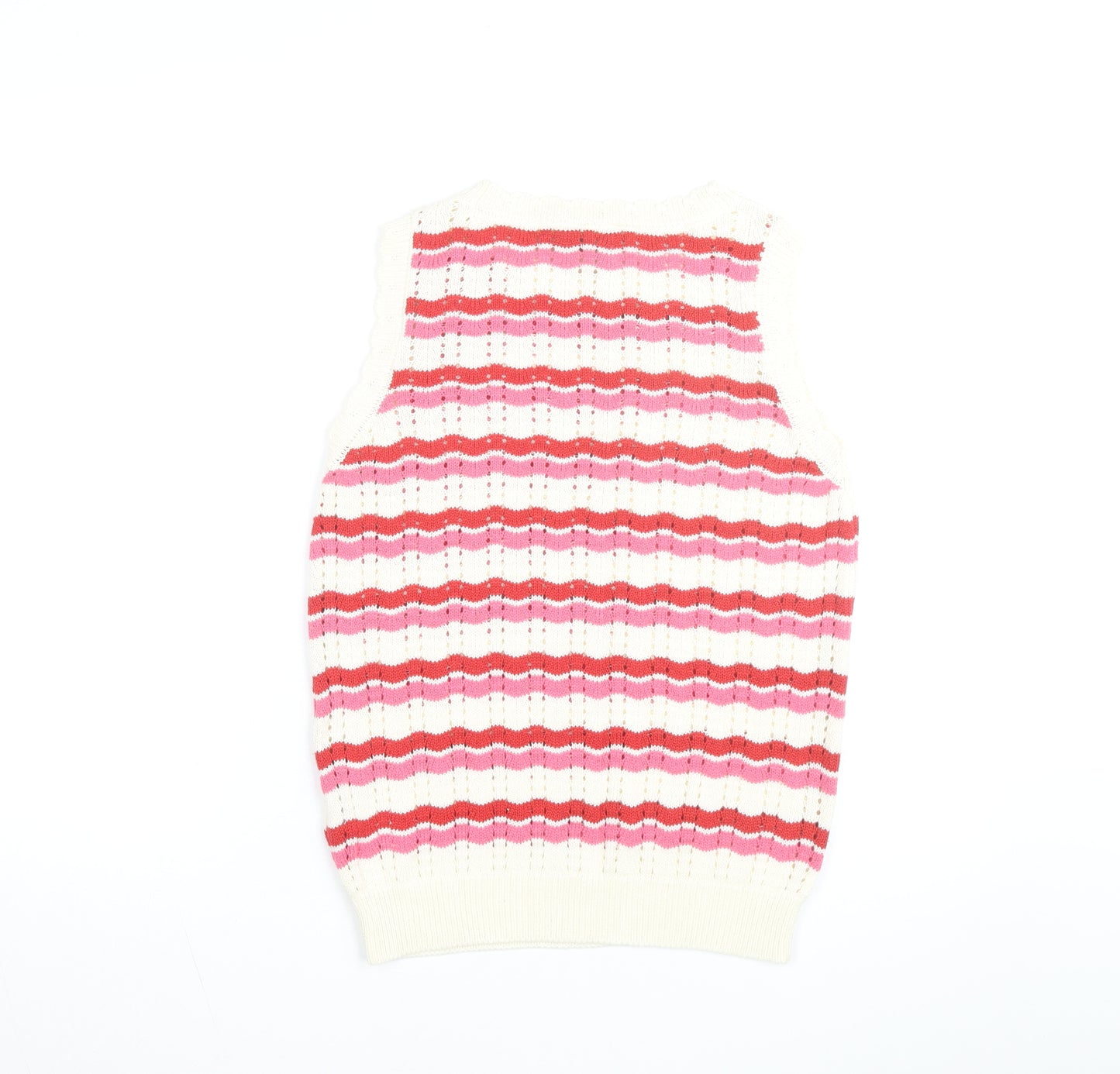Joules Womens Multicoloured Striped Sleeveless Knit Vest Size 12