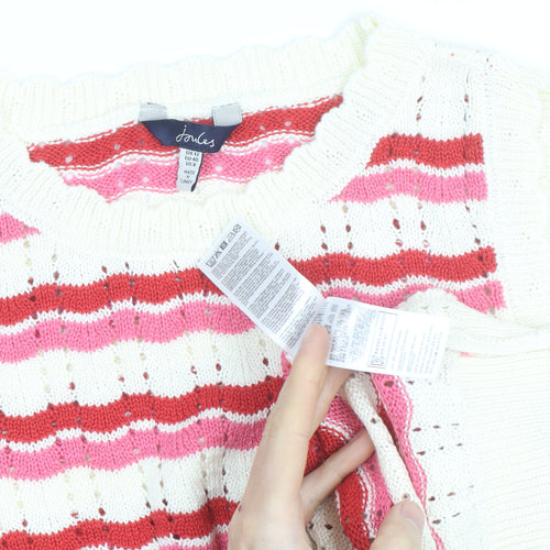Joules Womens Multicoloured Striped Sleeveless Knit Vest Size 12