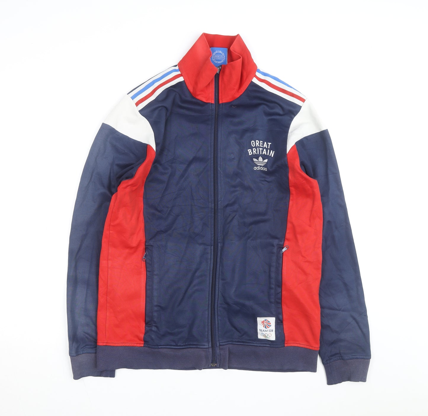 Adidas Mens Great Britain Track Jacket Navy Red White Size L