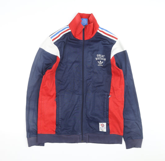 Adidas Mens Great Britain Track Jacket Navy Red White Size L
