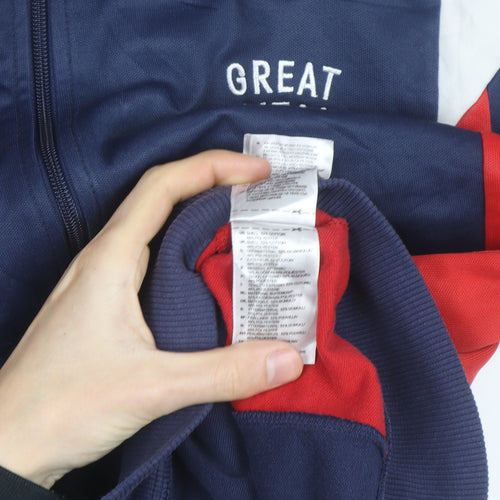 Adidas Mens Great Britain Track Jacket Navy Red White Size L
