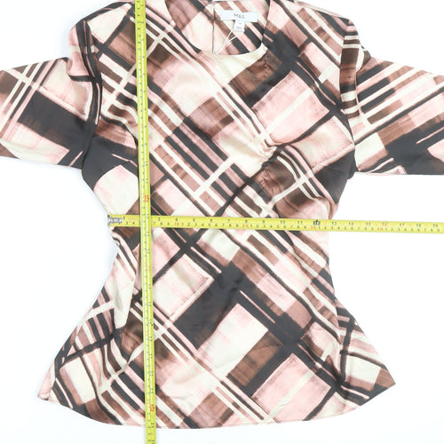 Marks and Spencer Women’s Multicoloured Check Tunic Blouse Size 10