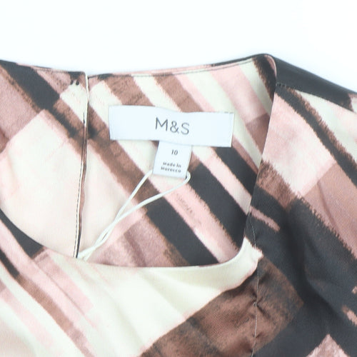 Marks and Spencer Women’s Multicoloured Check Tunic Blouse Size 10