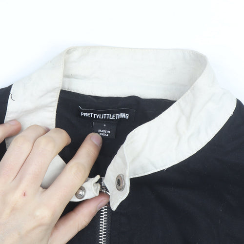 PrettyLittleThing Women’s Black Cropped Racer Bomber Jacket Size S