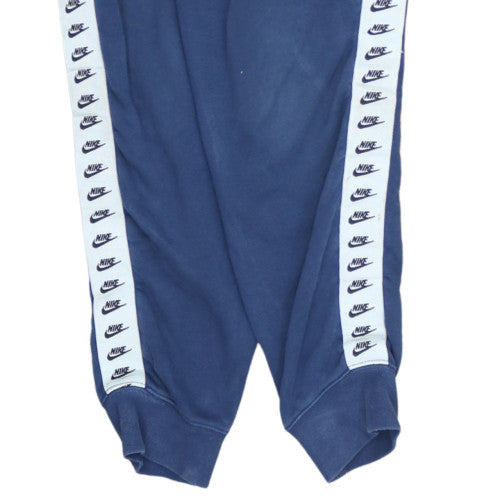Nike Men's Blue Jogger Trousers M Side Stripe Fleece Activewear
