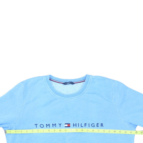 Tommy Hilfiger Men Blue XL Crew Neck Cotton Sweatshirt