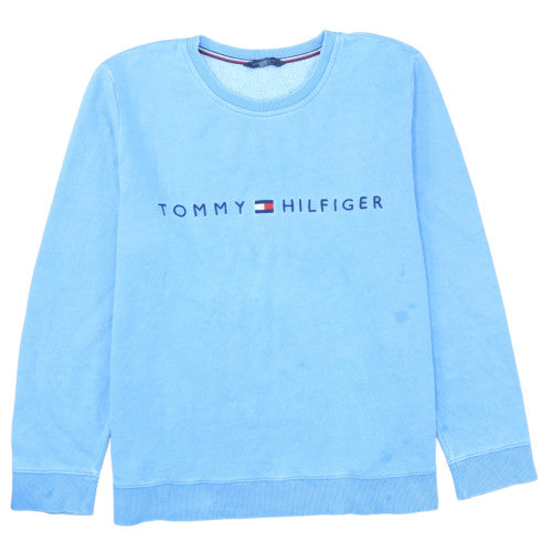 Tommy Hilfiger Men Blue XL Crew Neck Cotton Sweatshirt