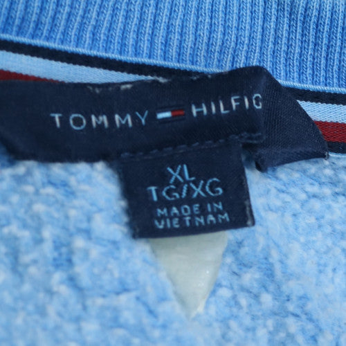 Tommy Hilfiger Men Blue XL Crew Neck Cotton Sweatshirt