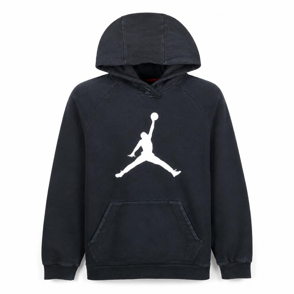 Front view of Nike Jordan Men's Black Pullover Hoodie Small Logo Sportswear