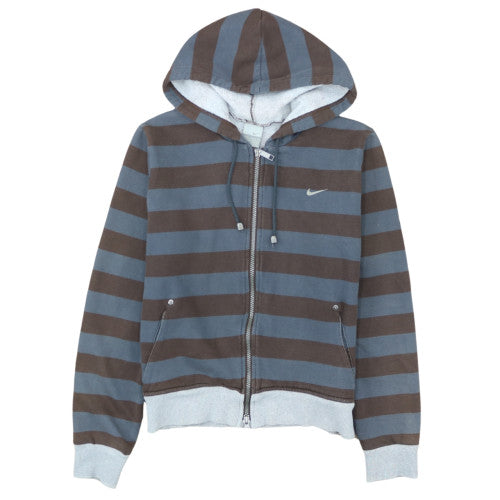 Nike Men's Blue Striped Full Zip Hoodie XL Regular Fit