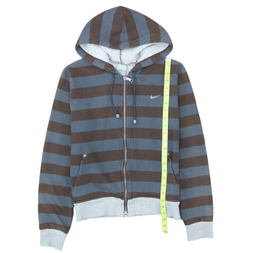 Nike Men's Blue Striped Full Zip Hoodie XL Regular Fit