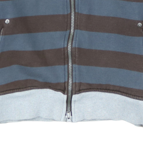 Nike Men's Blue Striped Full Zip Hoodie XL Regular Fit