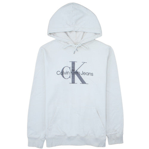 Calvin Klein Jeans Men's White L Pullover Hoodie with Logo