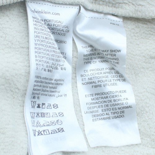 Calvin Klein Jeans Men's White L Pullover Hoodie with Logo