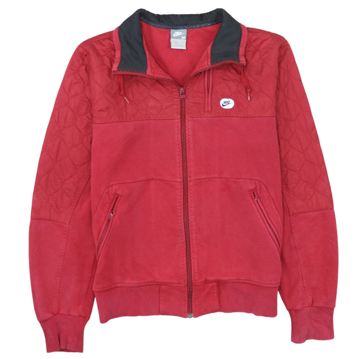 Nike Men's Red Full Zip Quilted Sweatshirt Size M