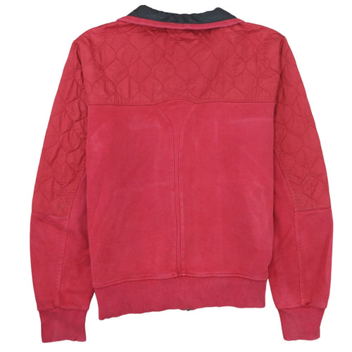 Nike Men's Red Full Zip Quilted Sweatshirt Size M