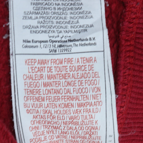 Nike Men's Red Full Zip Quilted Sweatshirt Size M