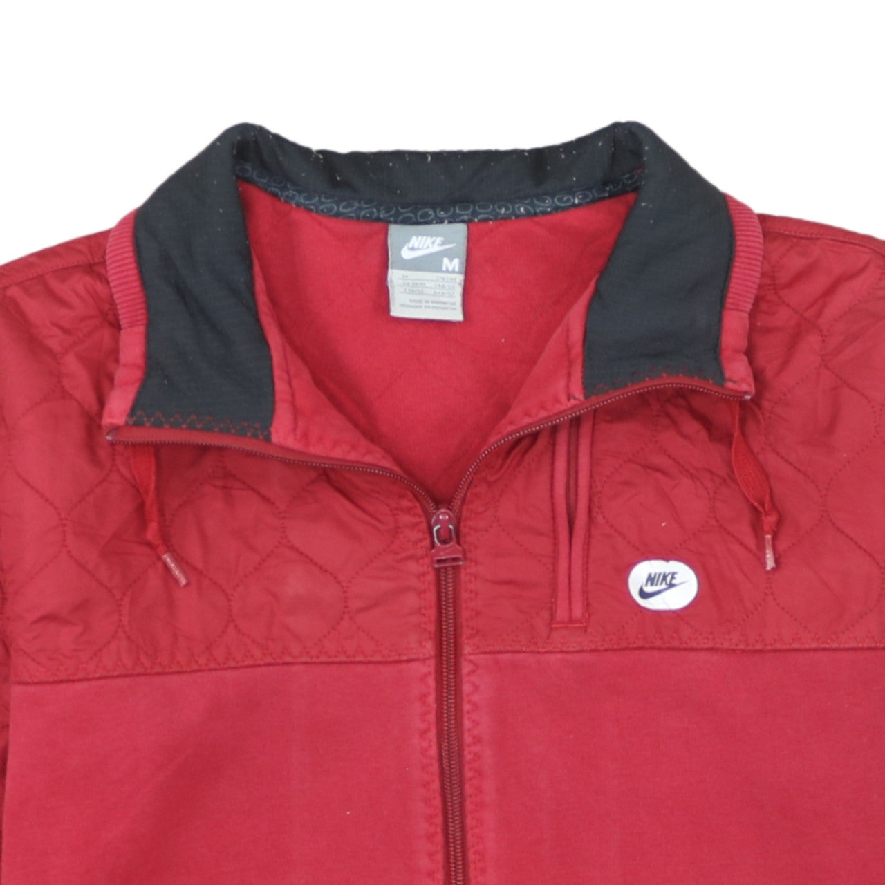 Nike Men's Red Full Zip Quilted Sweatshirt Size M