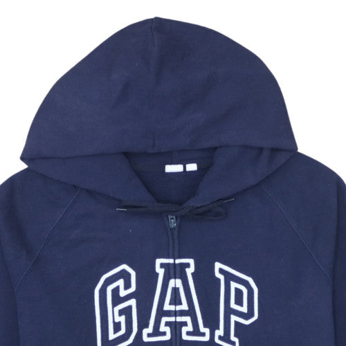 GAP Men’s Blue Full Zip Logo Hoodie XL Cotton Fleece Sweatshirt