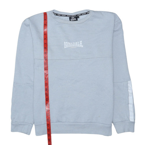 Lonsdale Men's Grey Pullover Sweatshirt M Regular Fit Logo Fleece