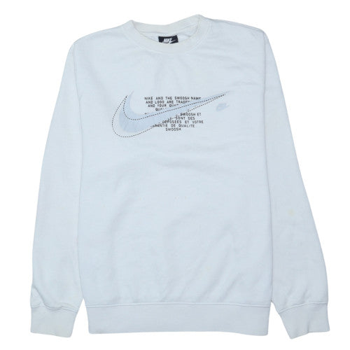 Nike Men's White Graphic Pullover Sweatshirt M Regular Fit