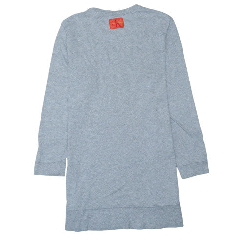 Calvin Klein Men Grey Long Sleeve Crew Neck Cotton Top S