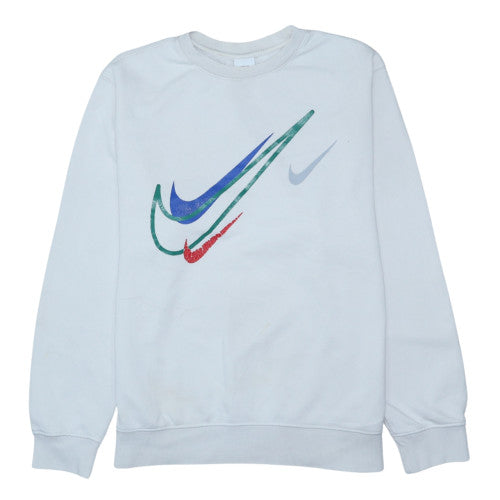 Nike Men's White Graphic Logo Pullover Sweatshirt Size M