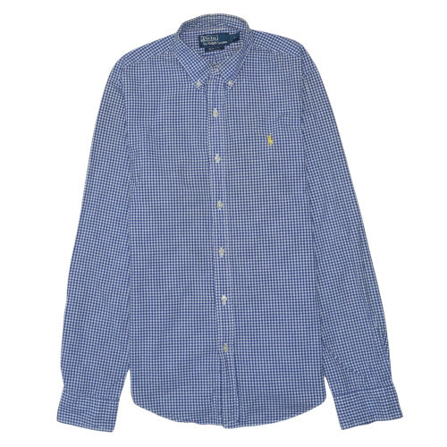 Polo Ralph Lauren Men's Blue Check Slim Fit Button-Down Shirt Size S