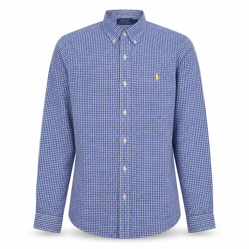 Polo Ralph Lauren Men's Blue Check Slim Fit Button-Down Shirt Size S