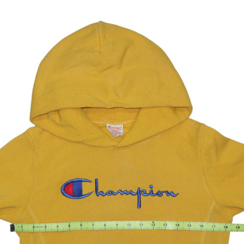 Champion Men's Yellow Small Pullover Hoodie Reverse Weave Cotton Blend