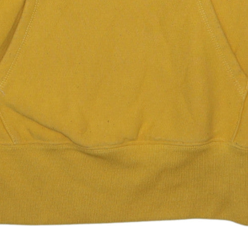 Champion Men's Yellow Small Pullover Hoodie Reverse Weave Cotton Blend