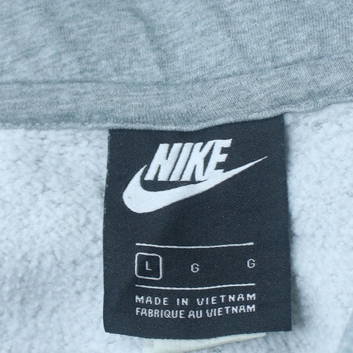 Nike Men's Grey Pullover Hoodie L Regular Fit Fleece Sweatshirt